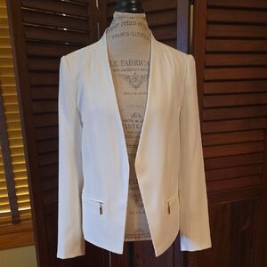 Ivanka Trump Classic Cream Blazer with Gold-tone Accents